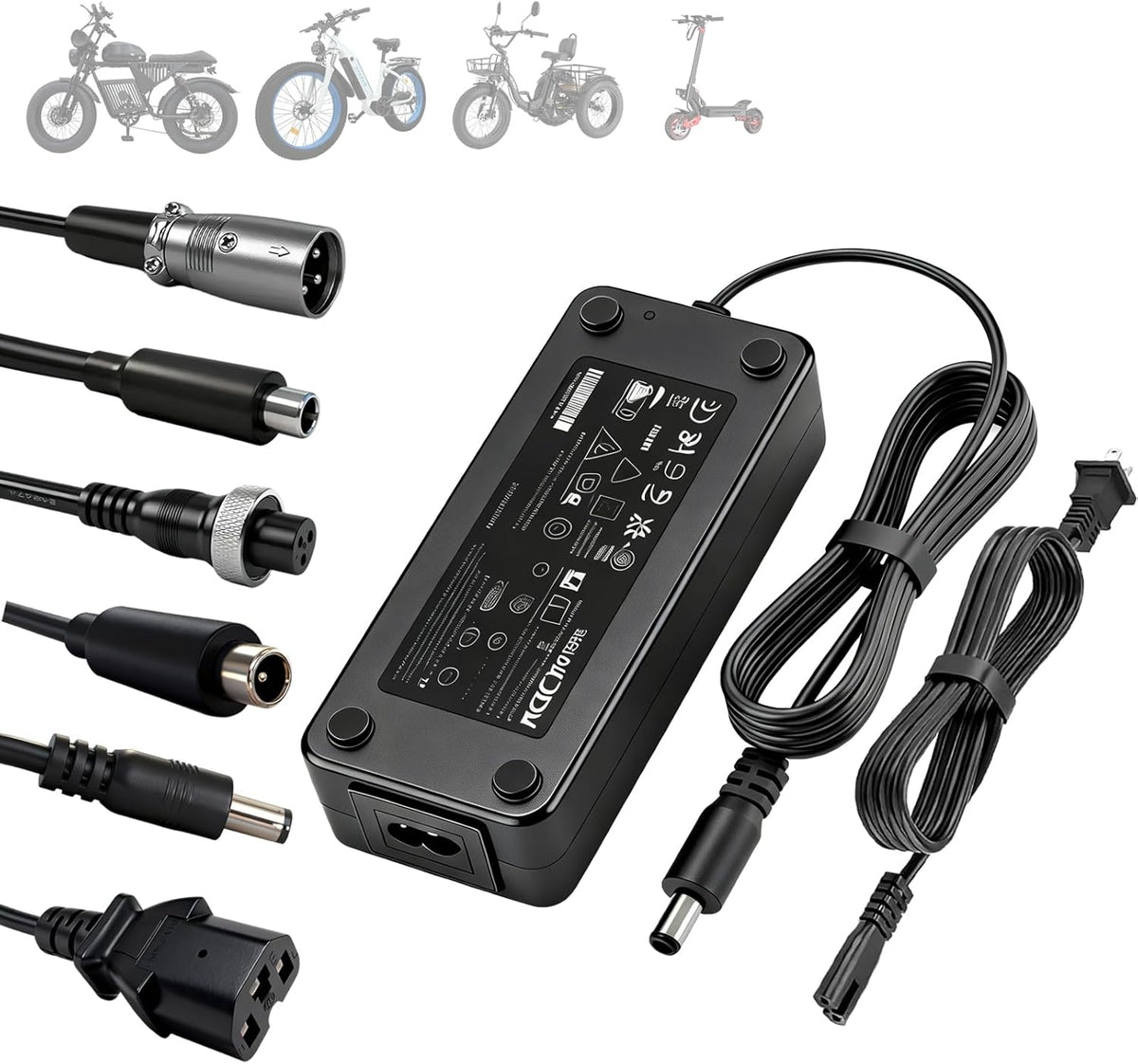 BICMDO 54.6V 3A e-bike charger with interchangeable connector set