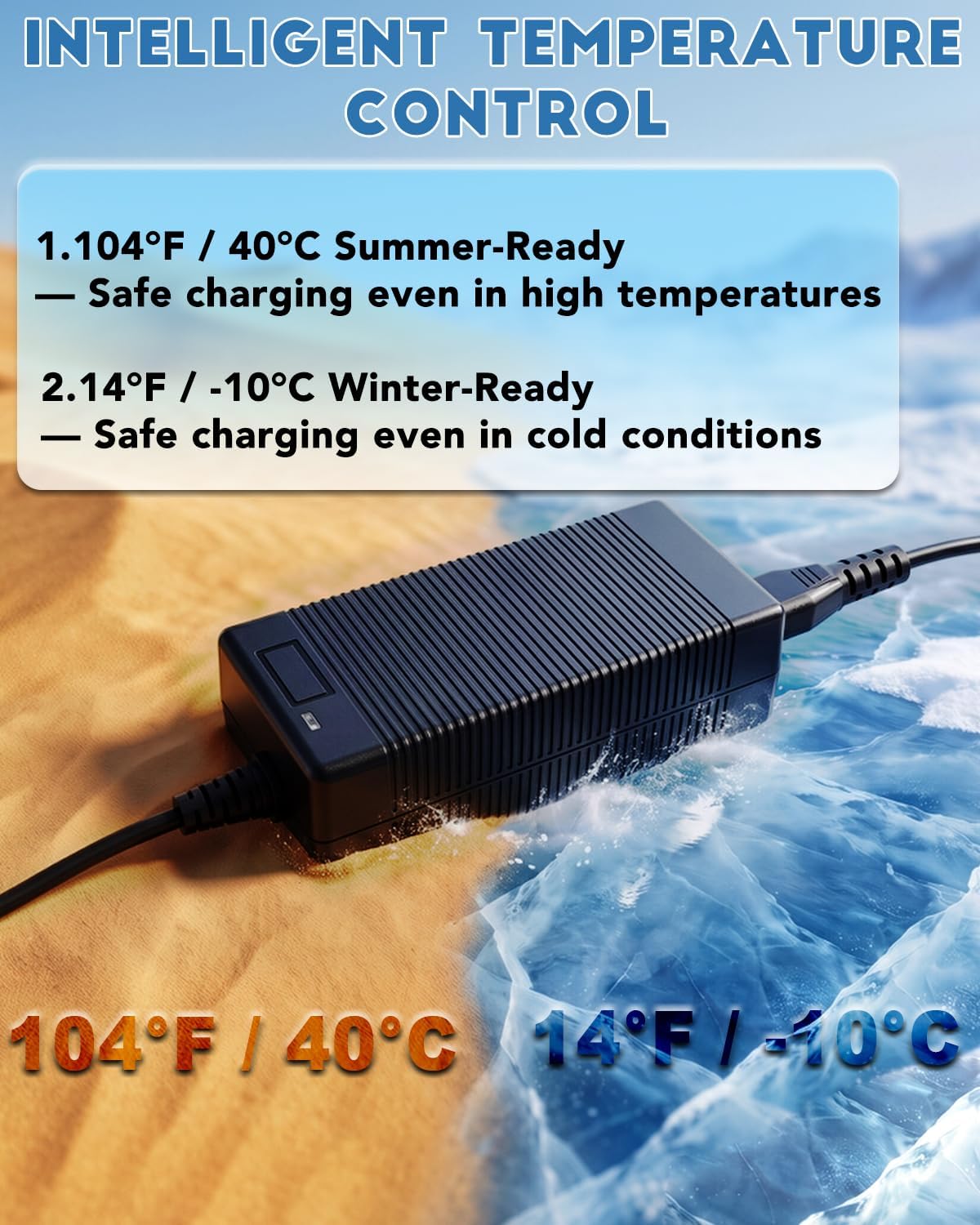 29.4V 2A Electric Scooter & Hoverboard Charger | Universal 7-in-1 Replacement Charger for 24V 25.2V 25.6V 7S Lithium Battery