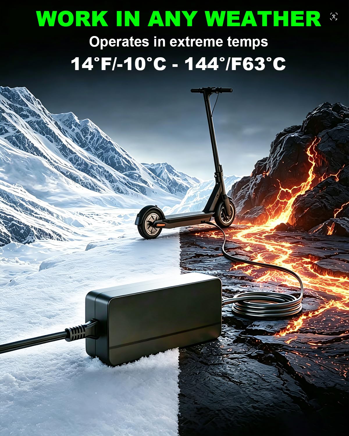 42V 2A Segway Ninebot Charger for 36V Li-ion Battery – Compatible with ES1, ES2, ES4, E22, E25, E45, G30LP, Xiaomi M365 & Aovo Pro