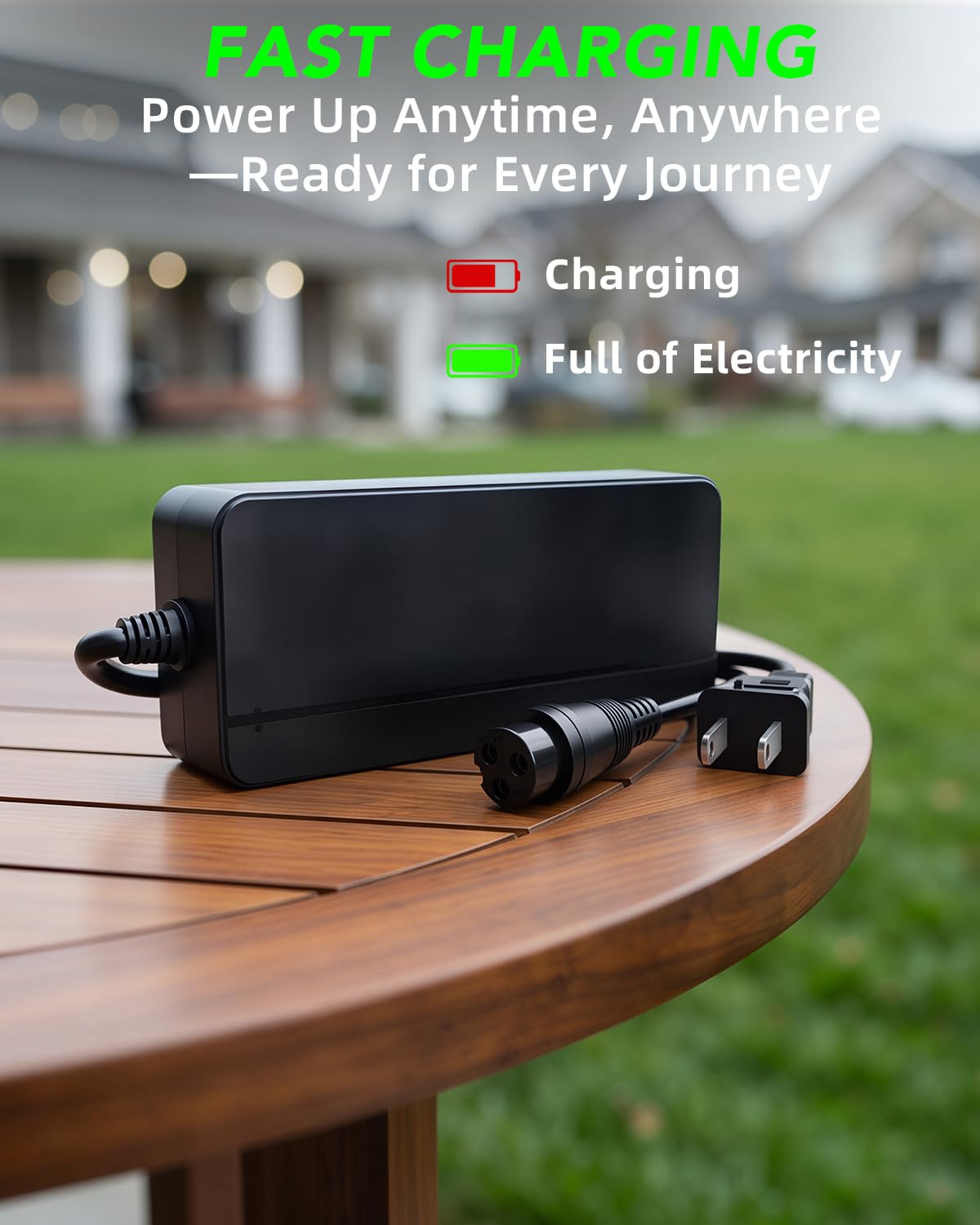 67.2V 3A Scooter Charger for 60V Li-ion Battery – 3-Pin Charger Compatible with YUME X11 Y11 M10, Kaabo Mantis 10/10 Pro V2, VSETT 10+ 10+R & Apollo Phantom