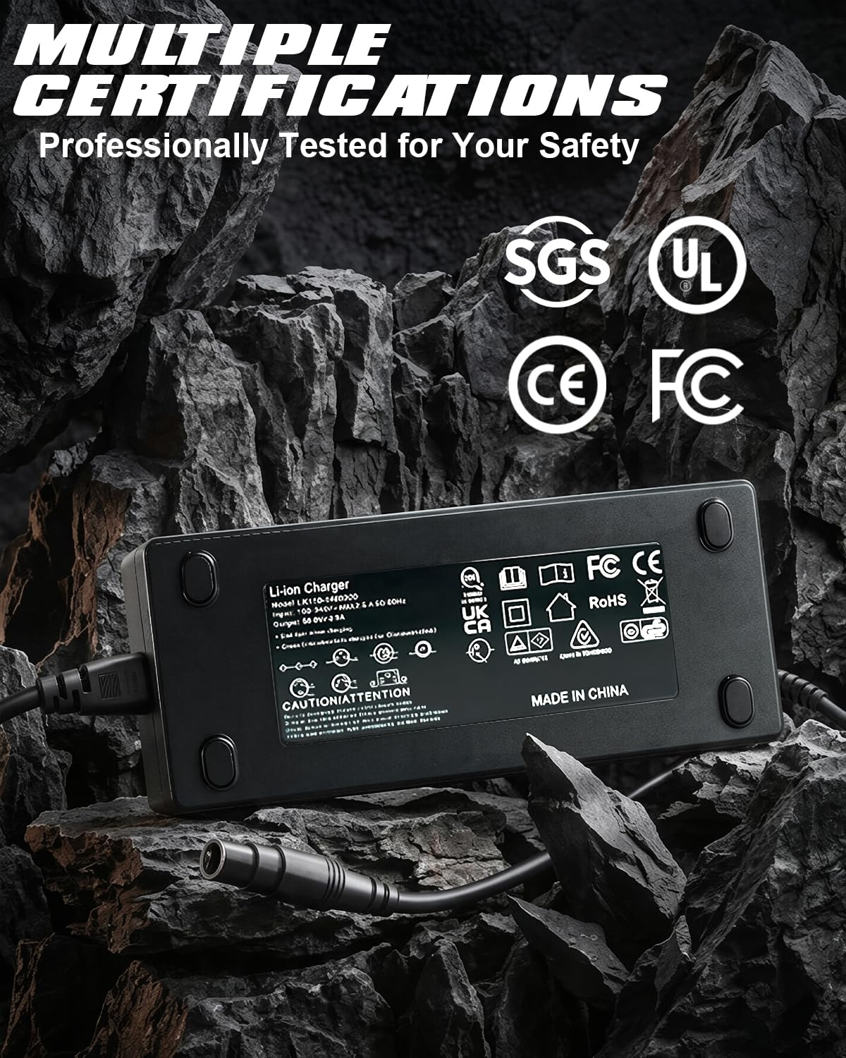 53.6V 3.9A Segway Ninebot MAX G3 Charger – Fast Charger for G3, F3, F3 Pro, GT3 & ZT3 Pro 48V Li-ion Battery