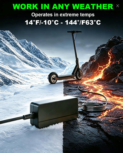 42V 2A Segway Ninebot Charger for 36V Li-ion Battery – Compatible with ES1, ES2, ES4, E22, E25, E45, G30LP, Xiaomi M365 & Aovo Pro